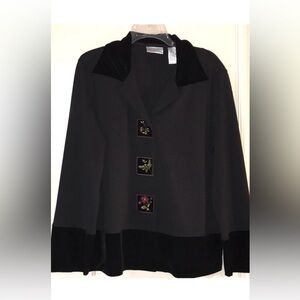 Draper’s & Damon’s Knit Velvet Jacket - Black, Size XL